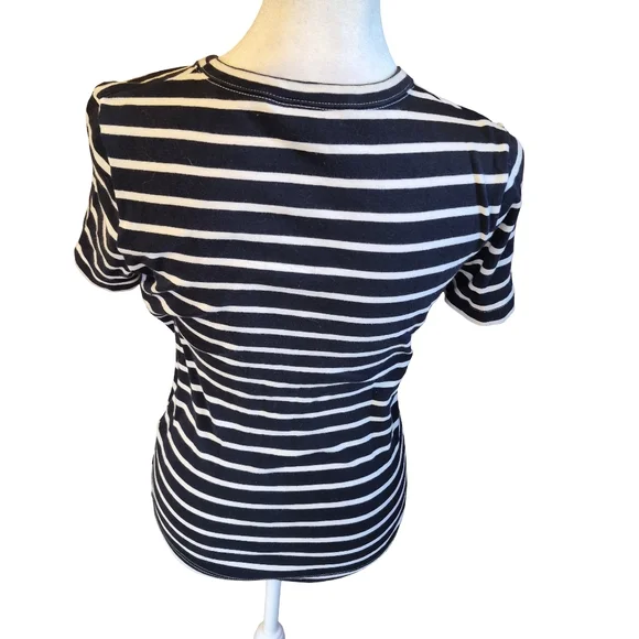 Petit Bateau Navy and White Striped Short Sleeve Tee - Picture 6 of 10